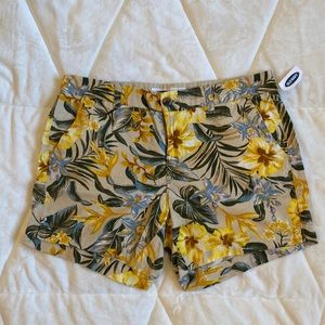 Old navy linen blend tropical print shorts